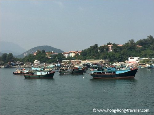 Arriving in Cheung Chau Island, a small crowded harbour with fishing vessels welcomes you