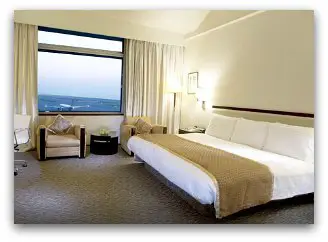 Room overlooking runway at Regal Airport Hotel Hong Kong